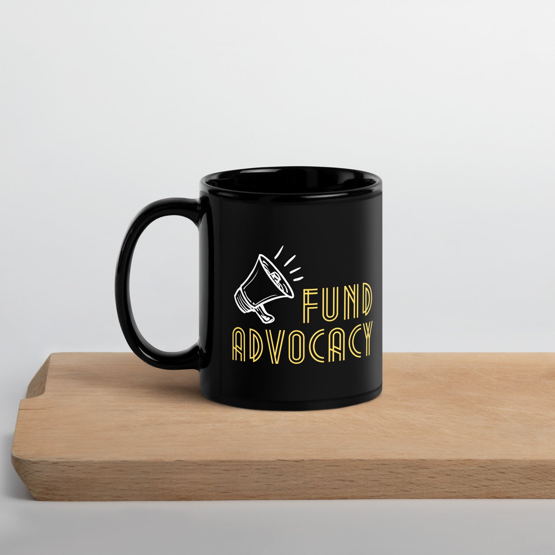 Fund Advocacy Black Glossy Mug 11oz-recalciGrant