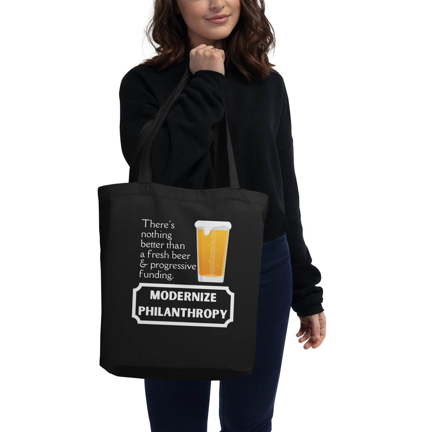 Modernize Philanthropy Beer Eco Tote Bag-recalciGrant