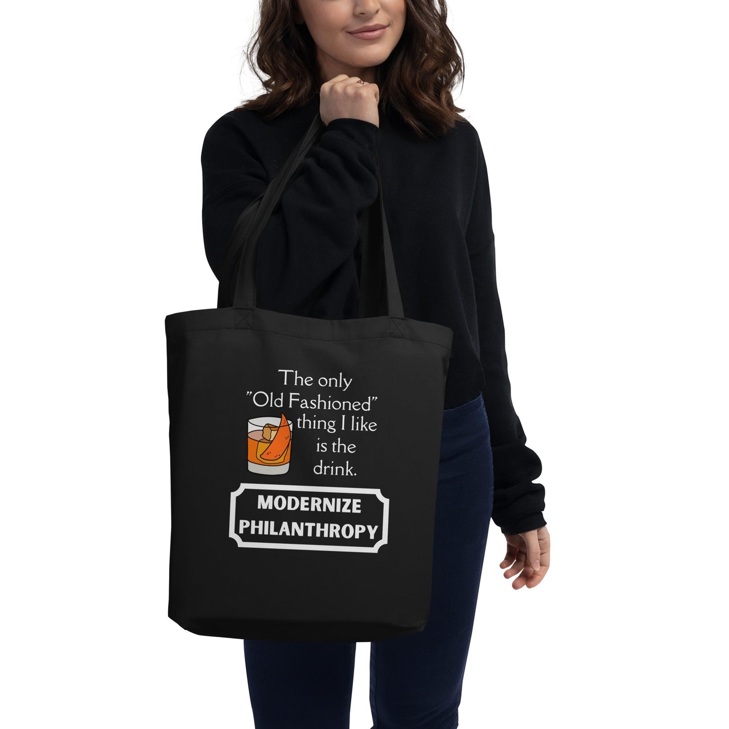 Modernize Philanthropy Old Fashioned Drink Eco Tote Bag-recalciGrant