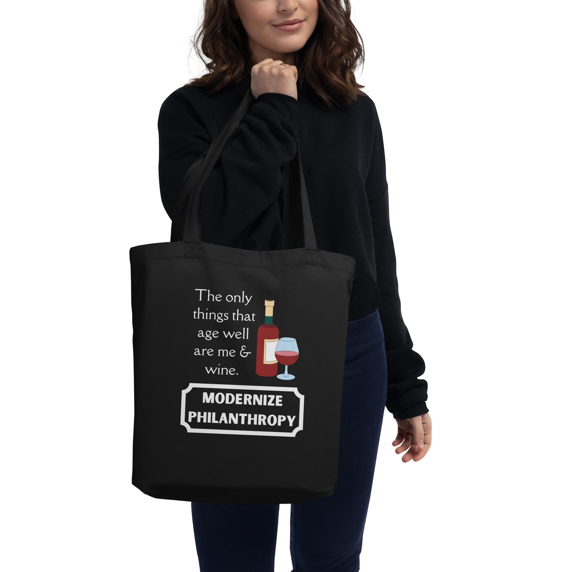 Modernize Philanthropy Wine Eco Tote Bag-recalciGrant