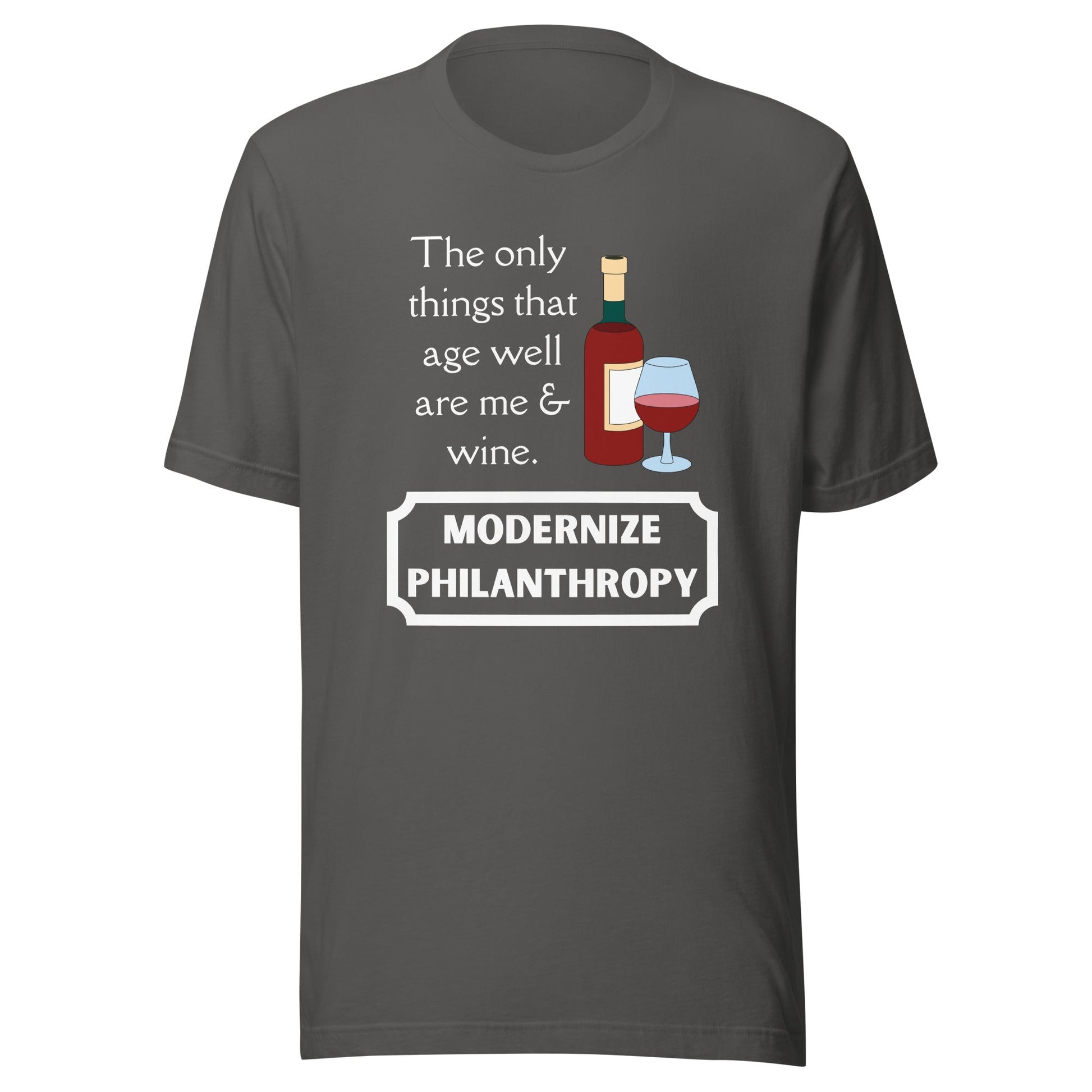 Modernize Philanthropy Wine Unisex t-shirt-recalciGrant