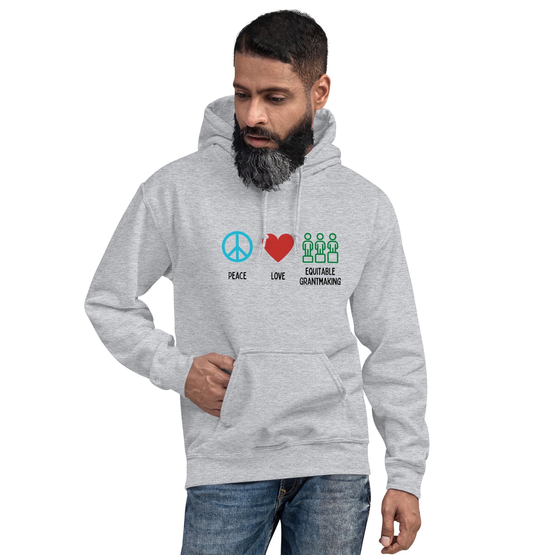 Peace, Love & Equitable Grantmaking - Light Unisex Hoodie-recalciGrant