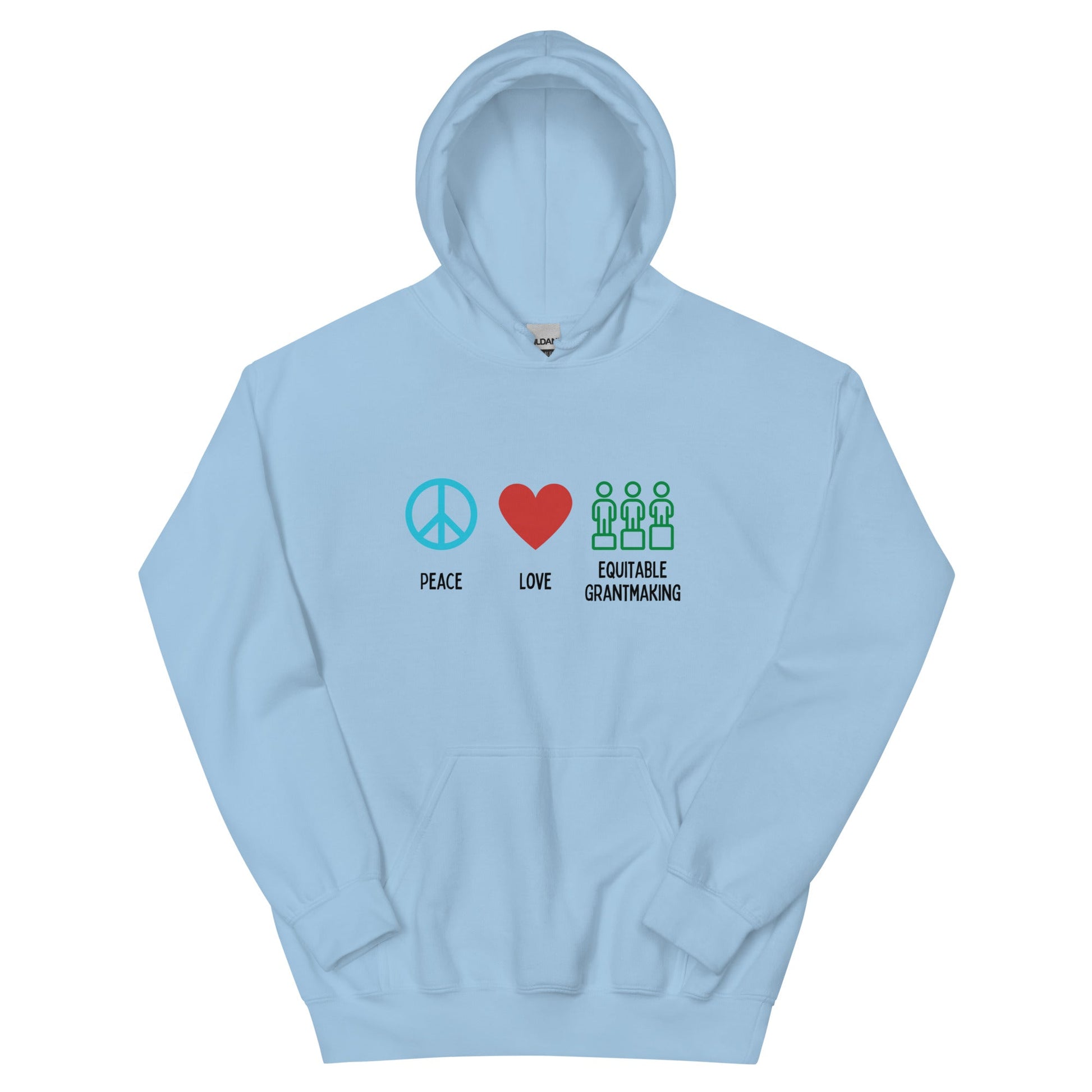 Peace, Love & Equitable Grantmaking - Light Unisex Hoodie-recalciGrant