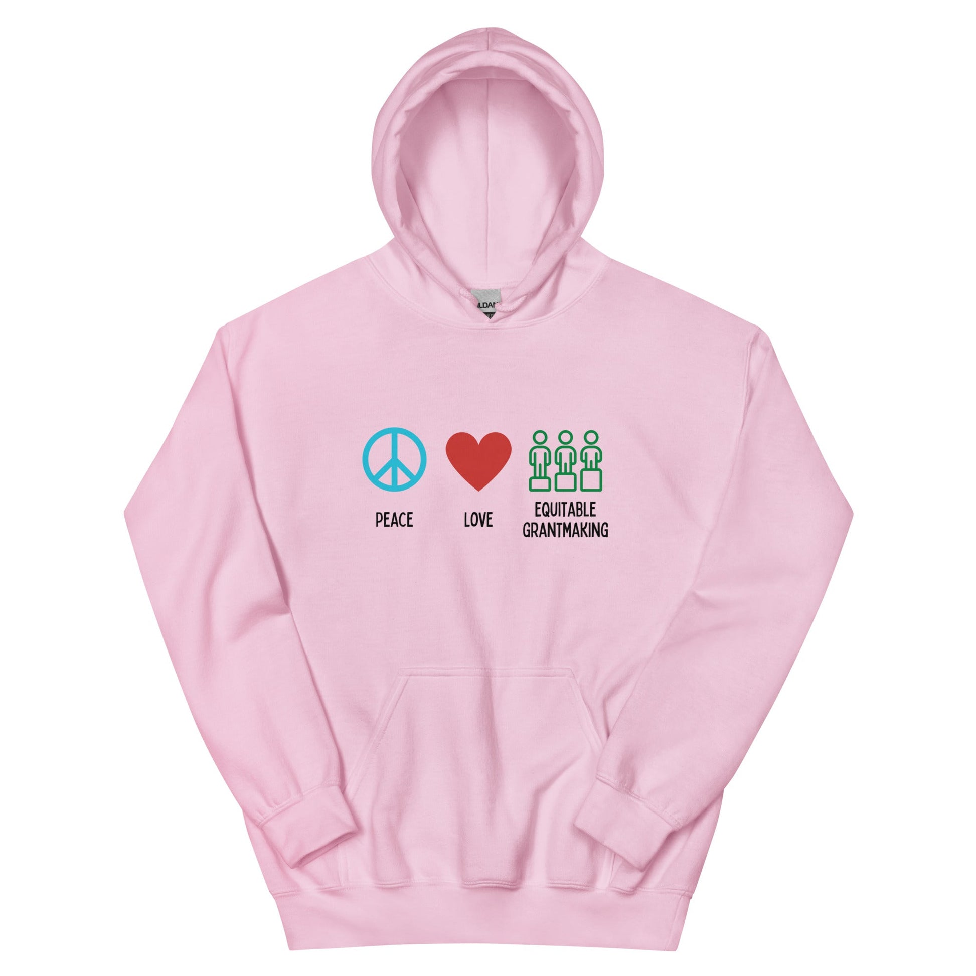 Peace, Love & Equitable Grantmaking - Light Unisex Hoodie-recalciGrant