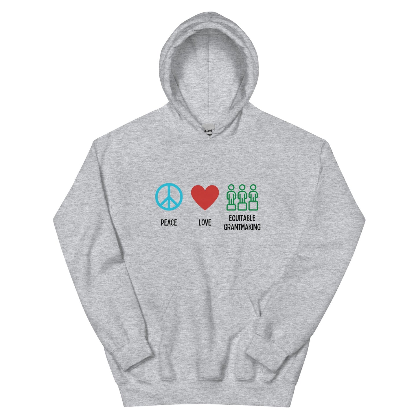 Peace, Love & Equitable Grantmaking - Light Unisex Hoodie-recalciGrant