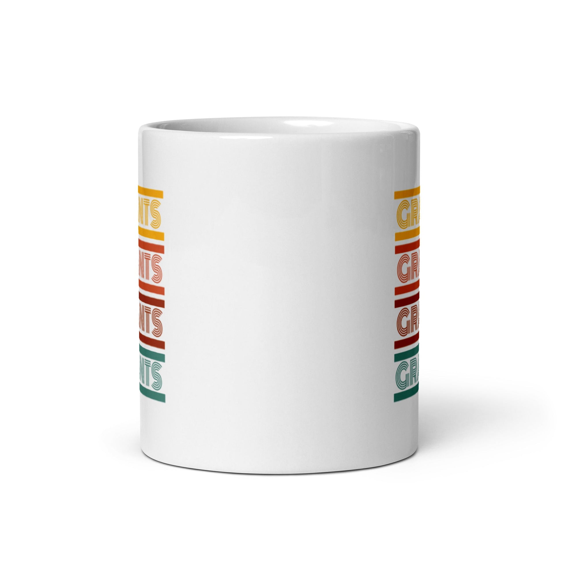 Retro Grants Typography White glossy mug 11oz