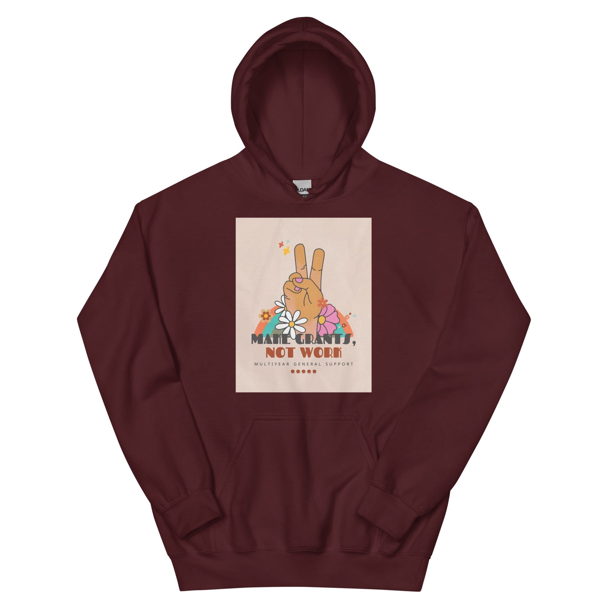 Retro Groovy Make Grants, Not Work Unisex Hoodie