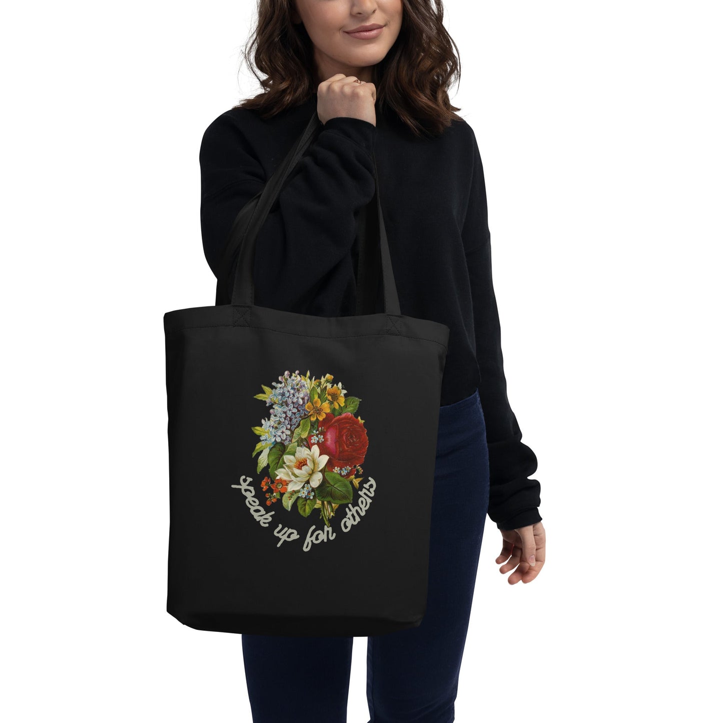 Speak Up for Others Floral Eco Tote Bag-recalciGrant