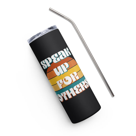 Speak Up for Others Retro Sunset Stainless steel tumbler-recalciGrant