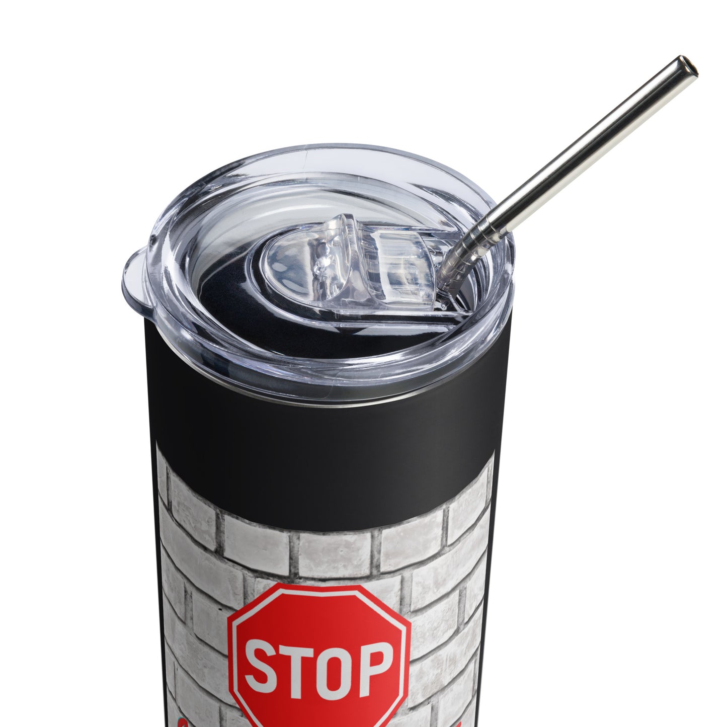 Stop, Collaborate & Listen Stainless steel tumbler-recalciGrant