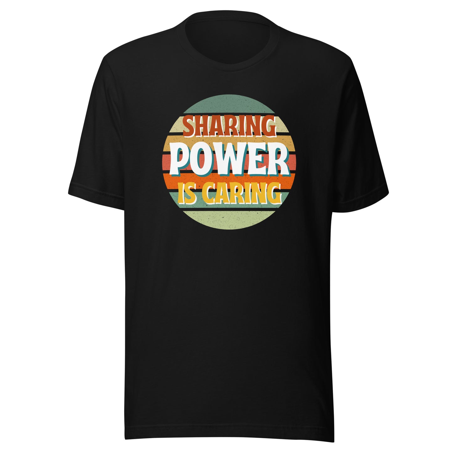 Sharing Power is Caring Retro Sunset Unisex t-shirt-recalciGrant